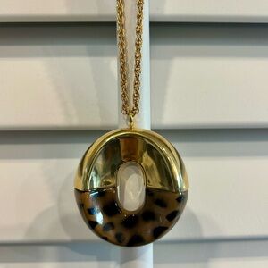 Gold and Brown Leopard Pendant Necklace